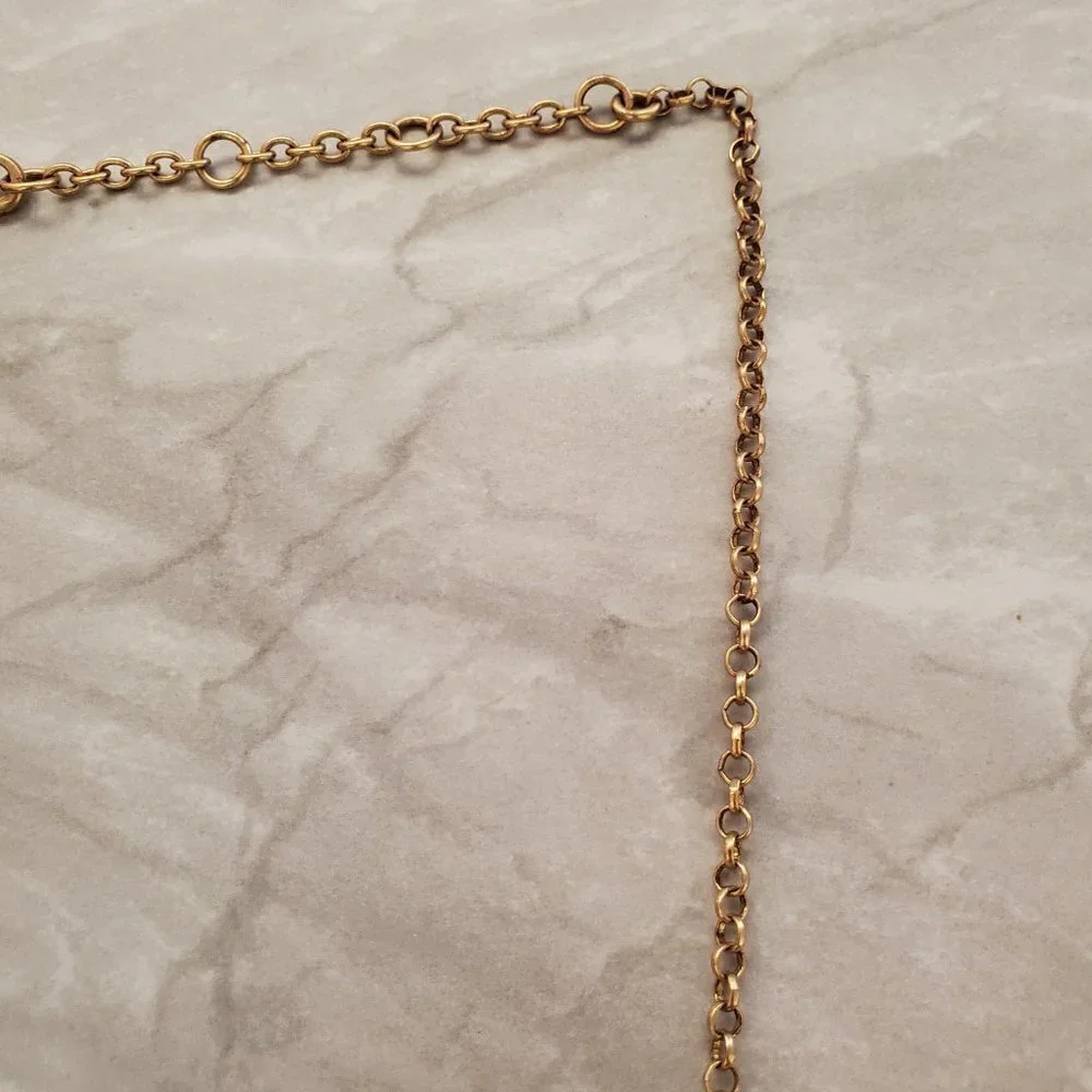 ✨ J.Crew Pave Rhinestone Crystal Blue Gold Coral Bohemian Necklace ✨